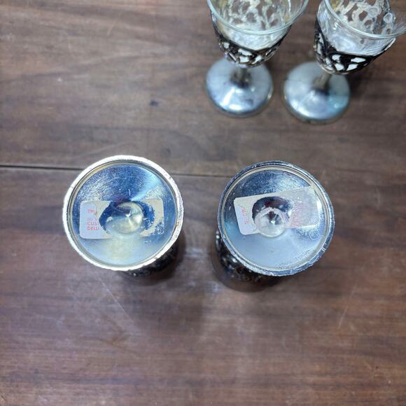 Antique Silverplate Cordial Cups Set Of 4 - Picture 6 of 6